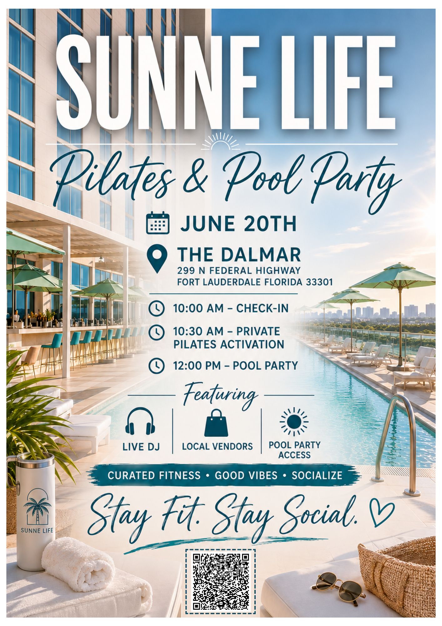 Pilates & Pool Party at The Dalmar