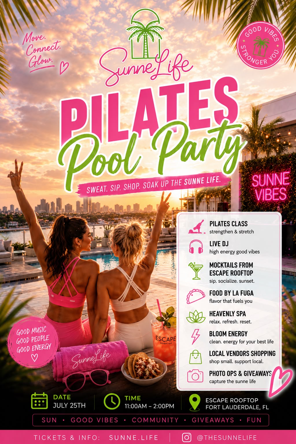 Pilates Pool Party — Saturday, July 25, 2026 at Escape Rooftop at Kimpton Shorebreak